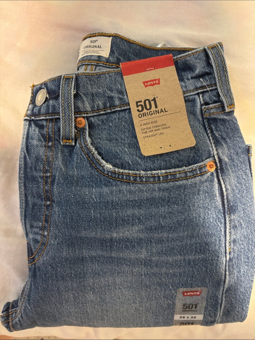 Levi's 501 Original Straight Leg Jeans - Indigo Medium Wash